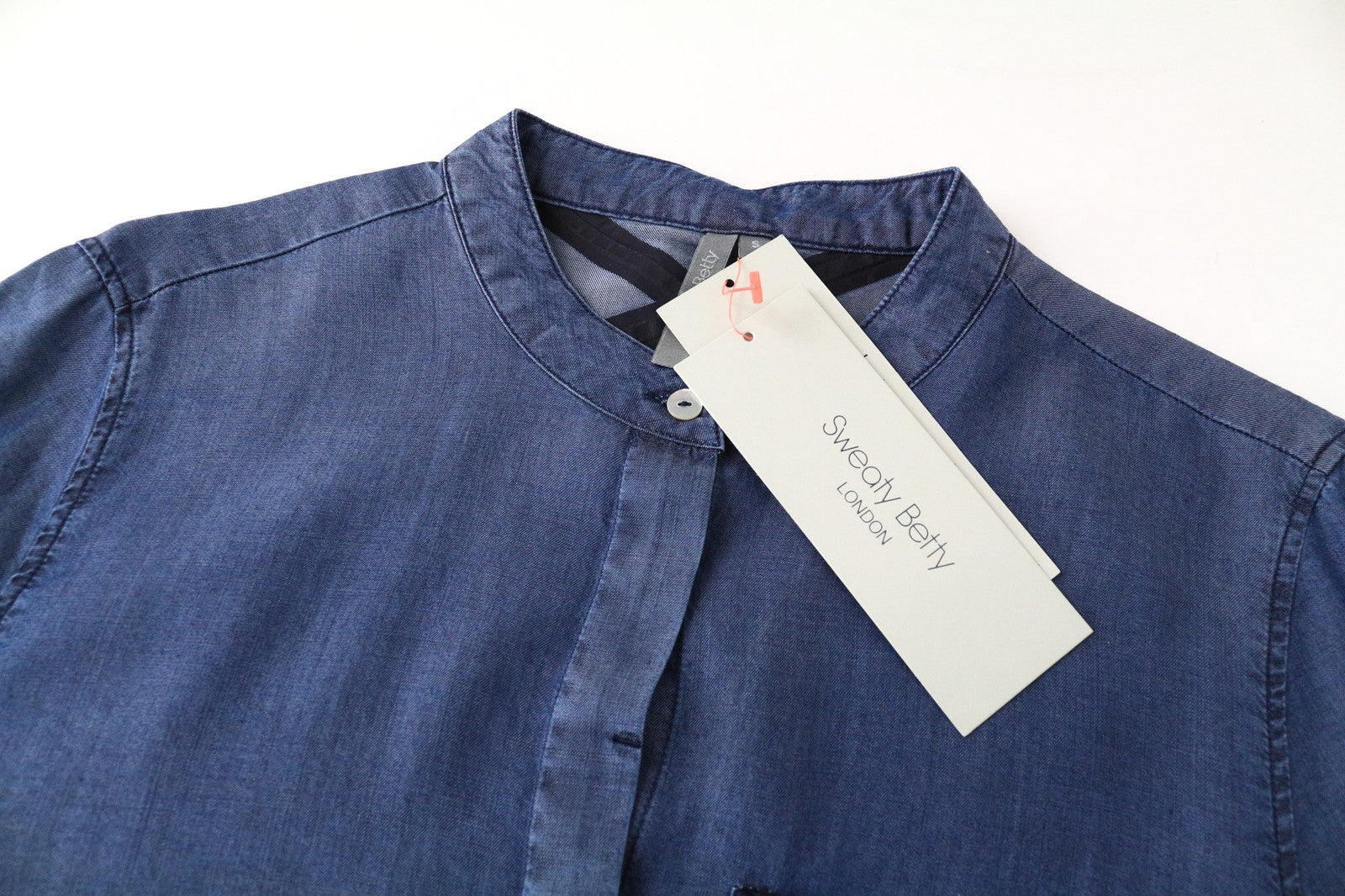 SWEATY BETTY Kvasir Luxe Women's Dress S Shirt-Style Denim Look Midi Melange