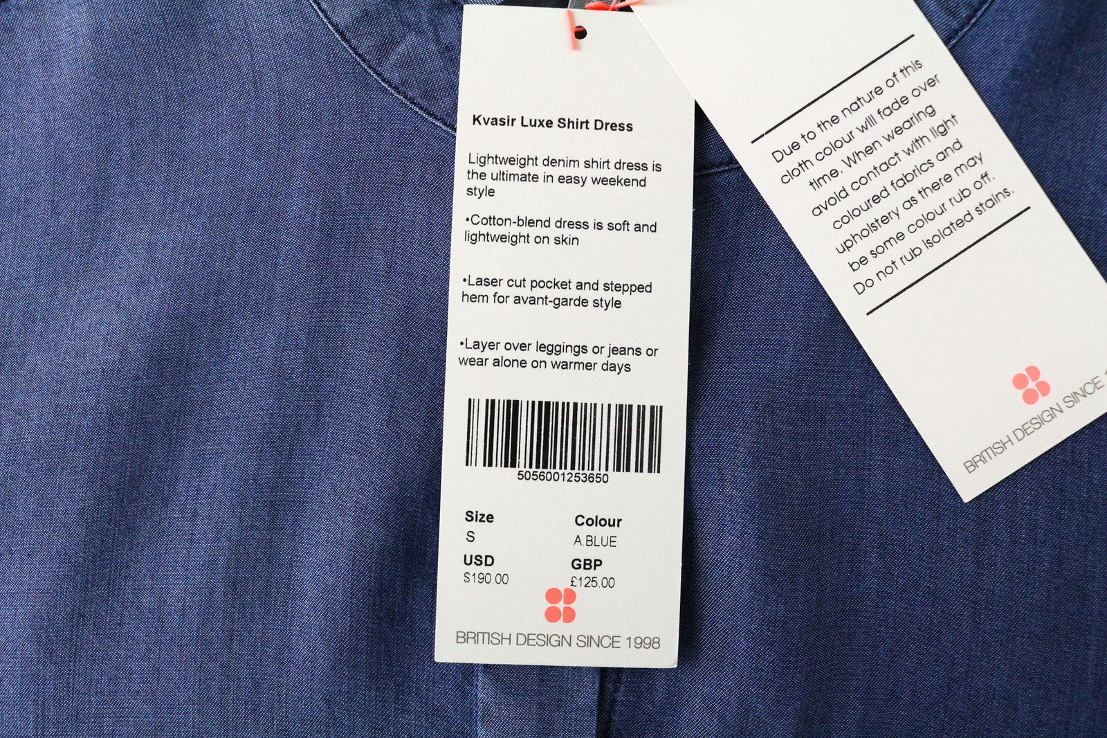 SWEATY BETTY Kvasir Luxe Women's Dress S Shirt-Style Denim Look Midi Melange