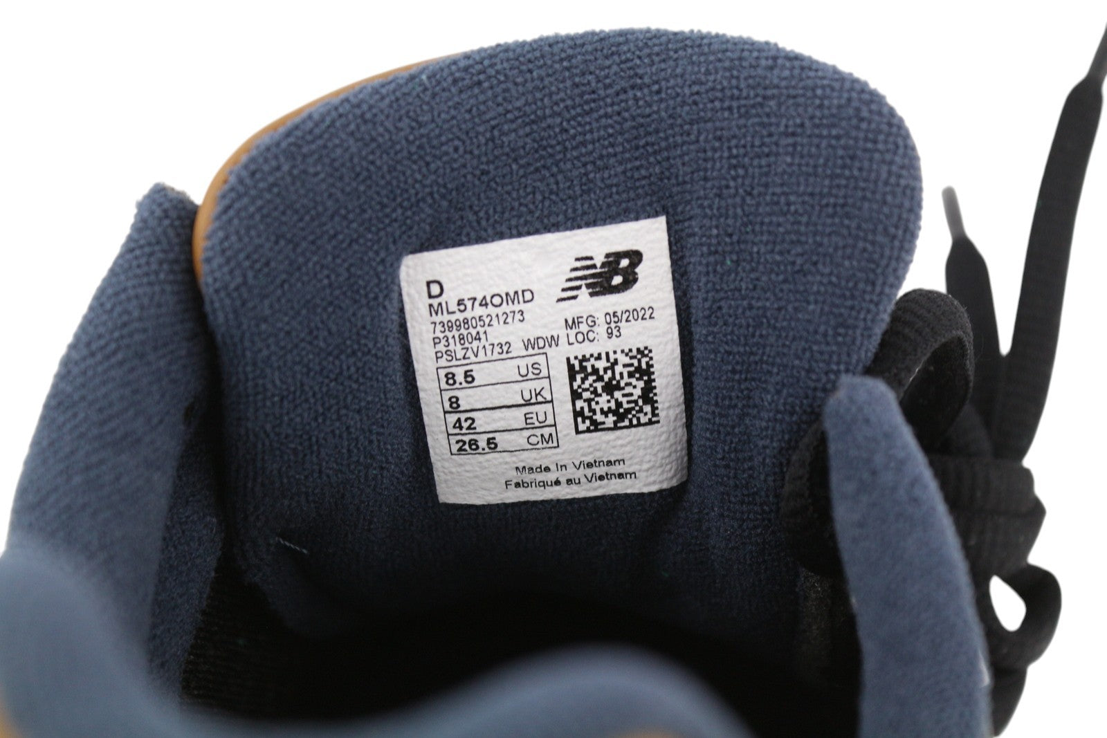 NEW BALANCE 574 Men Sneakers EU42 Black Leather Low Top Lace Up Comfort Trainers