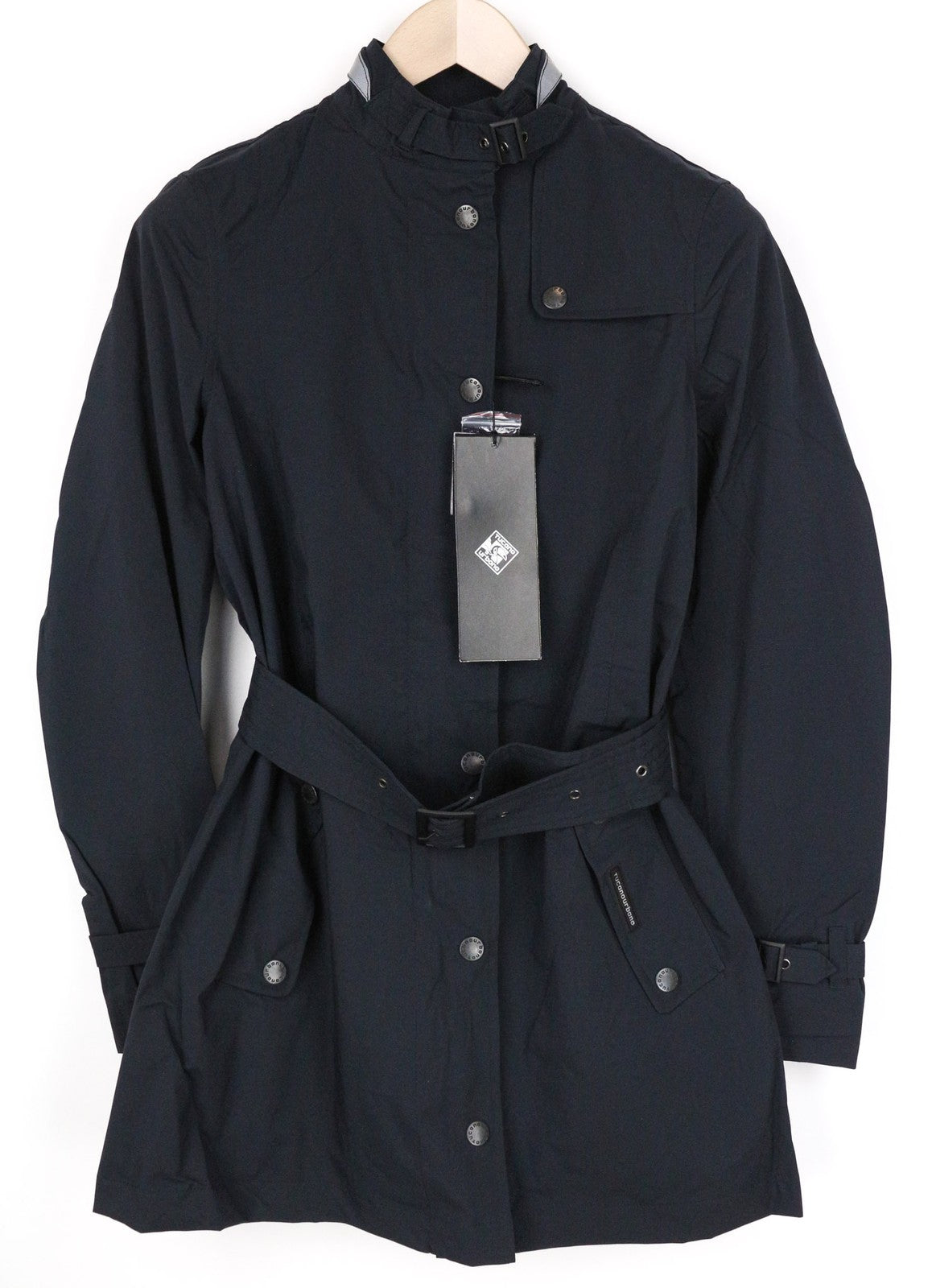 TUCANO URBANO Fuga Women's Navy Jacket M Waterproof Belted Hooded Windbreaker