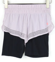 SWEATY BETTY Aerial 2in1 Shorts XS Women's Purple Layered Stretch Gym Dance
