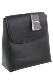 O BAG Zaino Women Bag OS Black Double Handles Magnetic Closure Dark Backpack