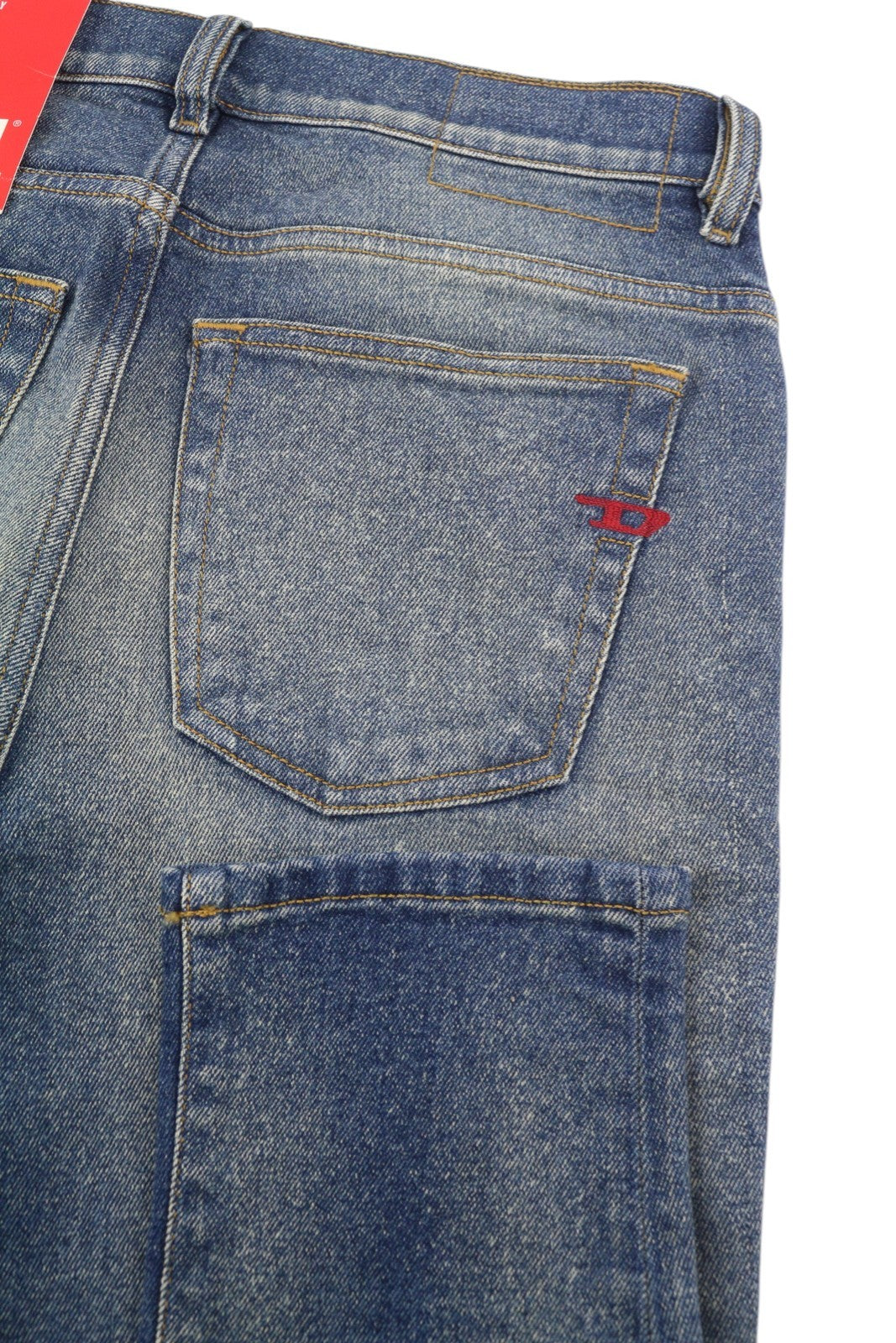 DIESEL 1983 09D82 Men Jeans W32/L28 Blue Faded Skinny Fit High Waist Zip Denim