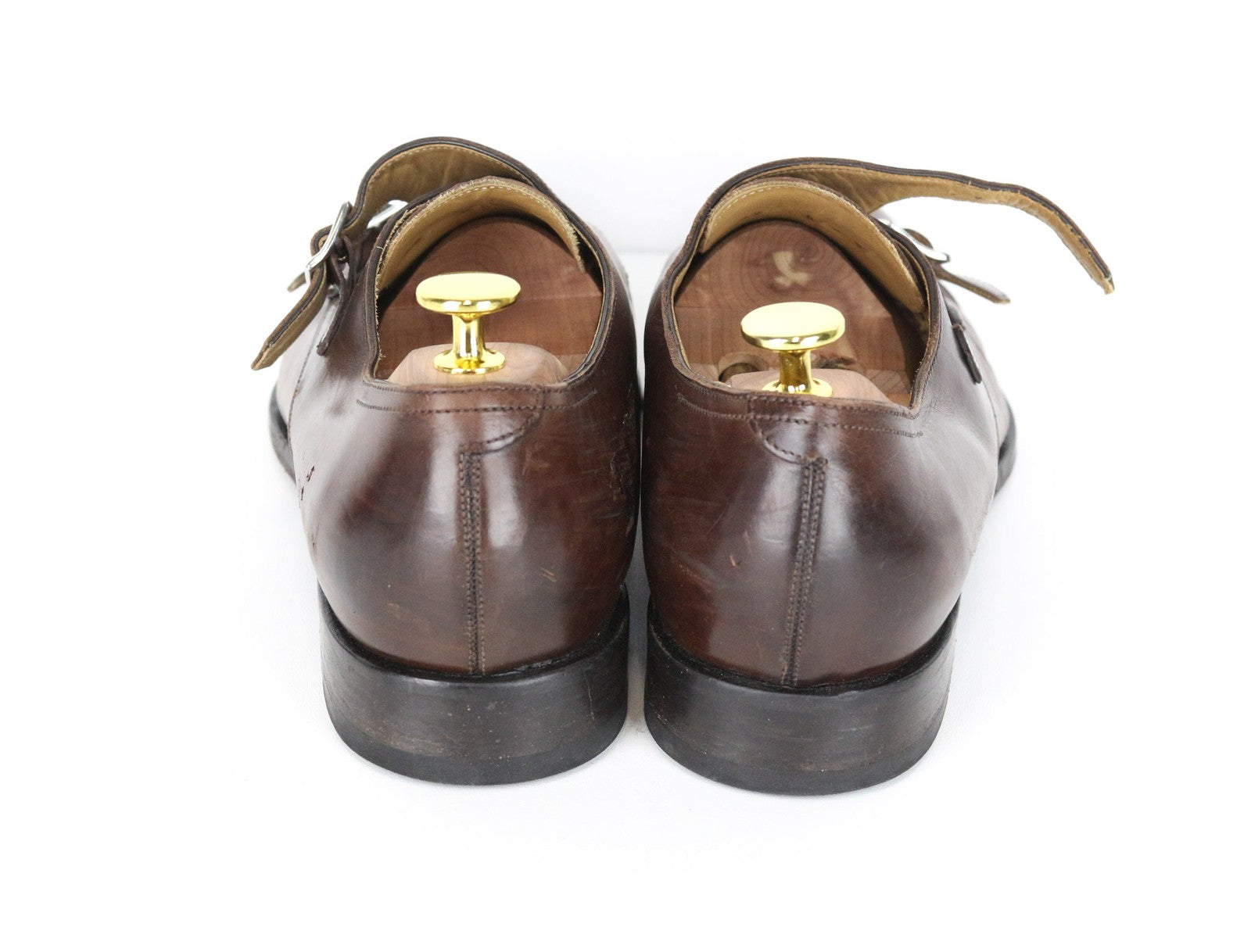 SUITSUPPLY Men's Shoes EU42 Monk Strap Calf Leather Brown Formal Classic Pair