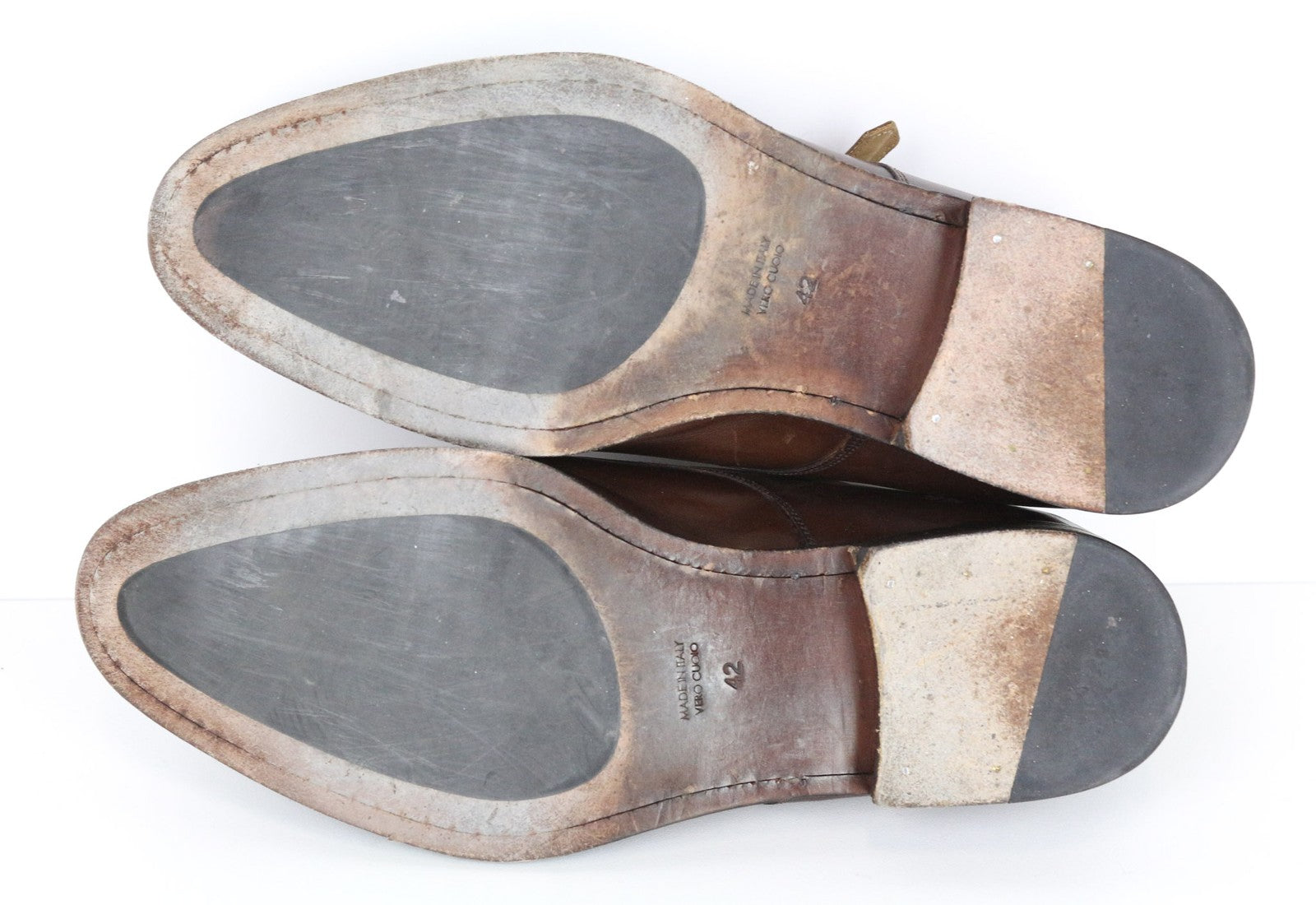 SUITSUPPLY Men's Shoes EU42 Monk Strap Calf Leather Brown Formal Classic Pair