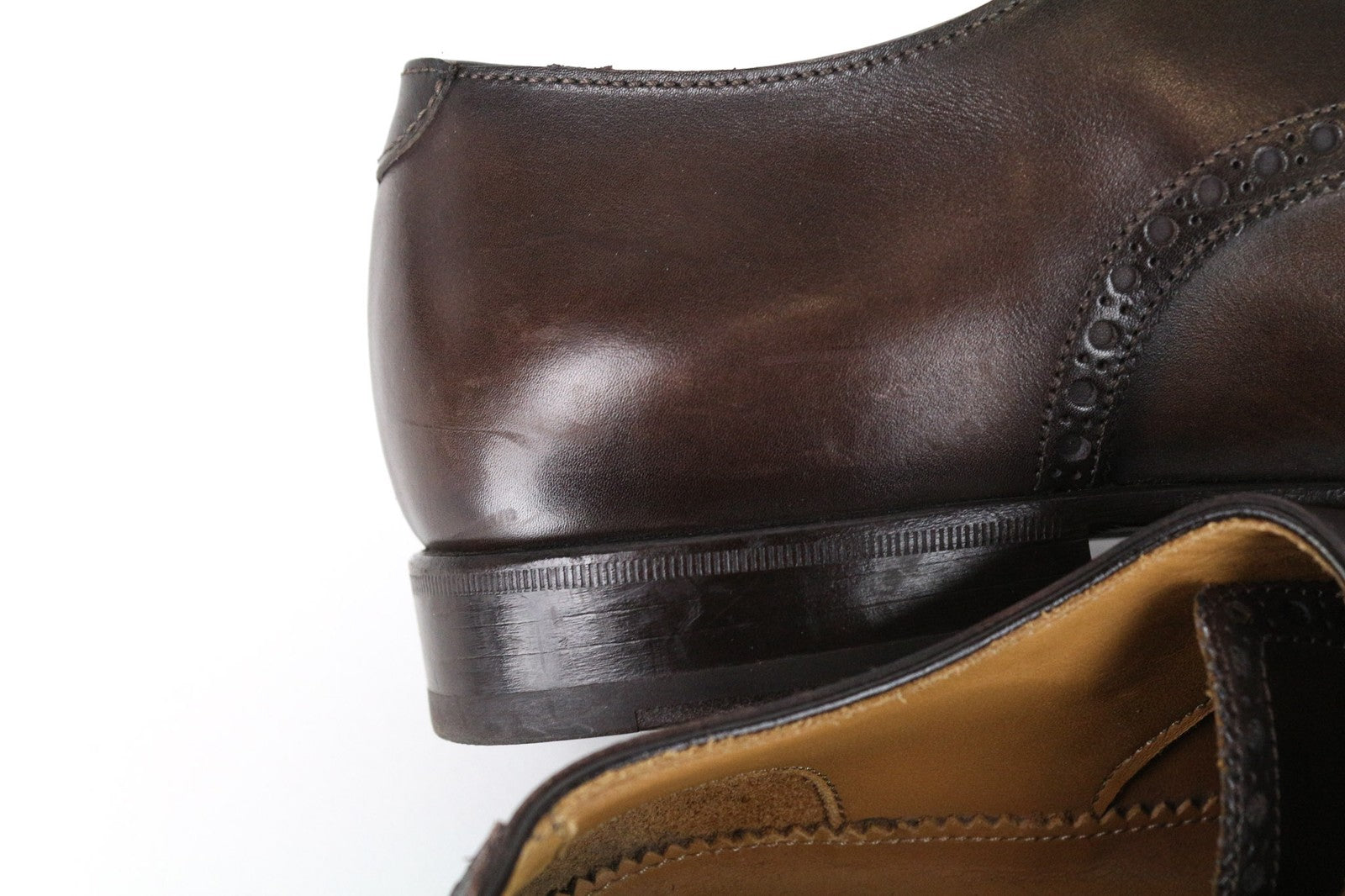 SUITSUPPLY Men's Shoes EU40 Brown Double Monk Strap Brogue Calf Leather Formal