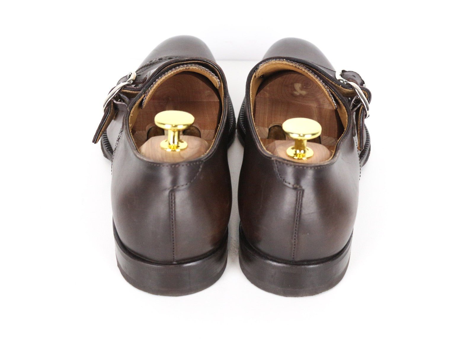 SUITSUPPLY Men's Shoes EU40 Brown Double Monk Strap Brogue Calf Leather Formal