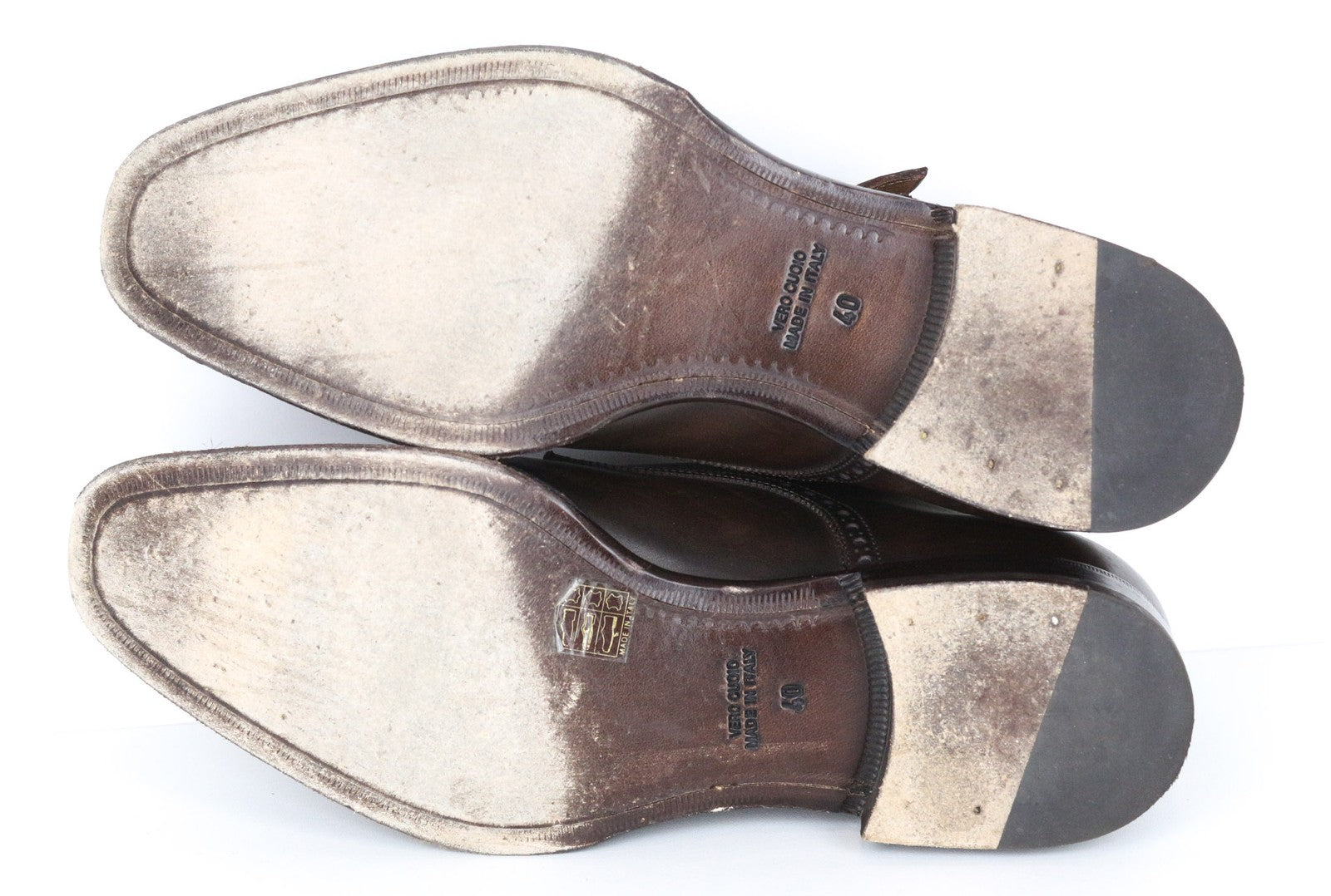 SUITSUPPLY Men's Shoes EU40 Brown Double Monk Strap Brogue Calf Leather Formal