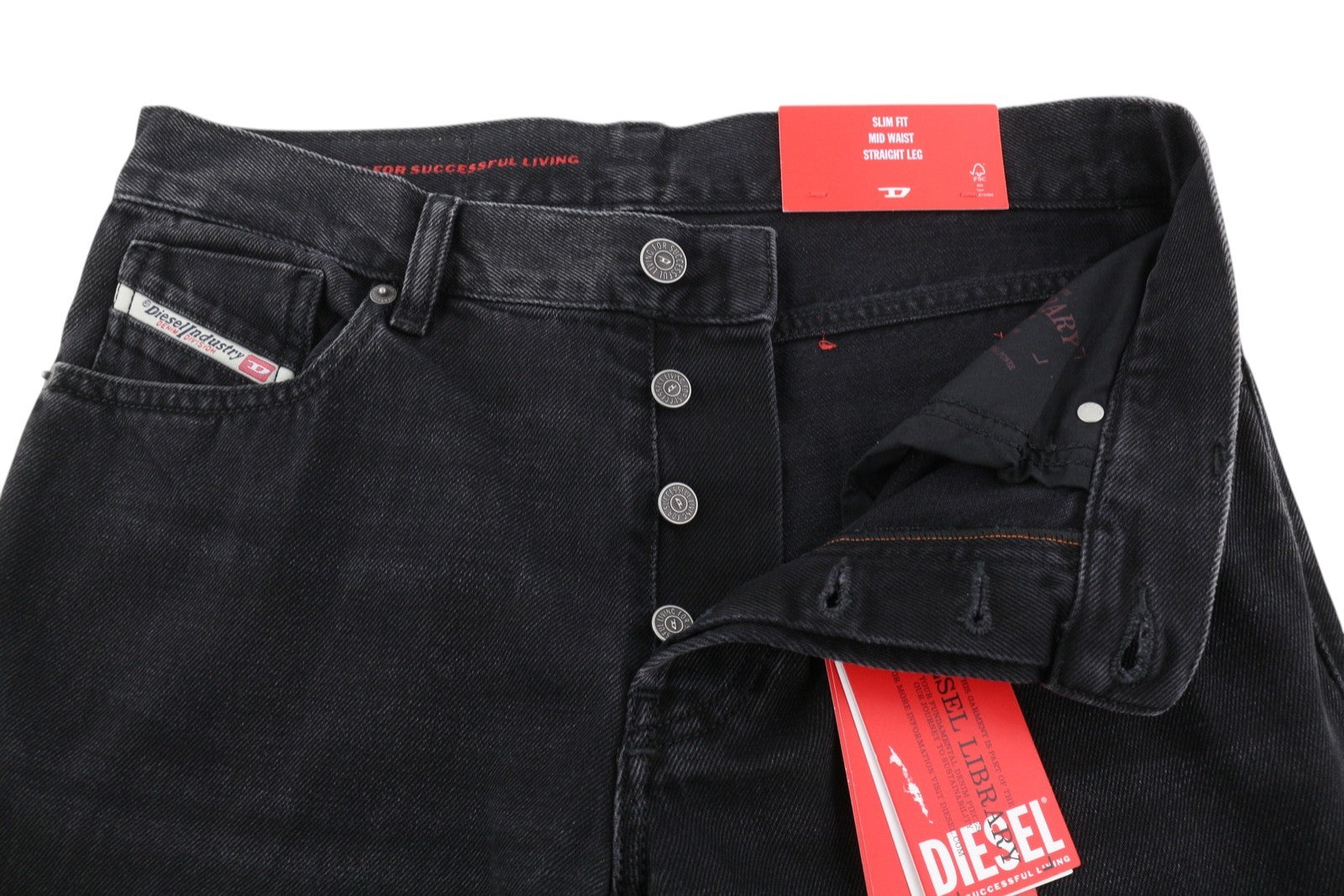 DIESEL 1995 D-Sark 09B88 Men Jeans W29/L32 Black Slim Fit Straight Leg RRP€185