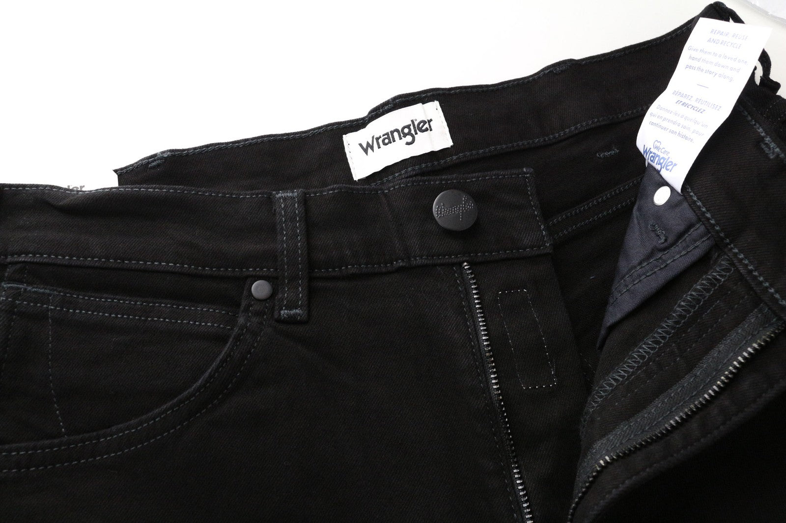 WRANGLER Larston W32/L30 Men's Jeans Slim Fit Black Stretch Denim Cotton Mix