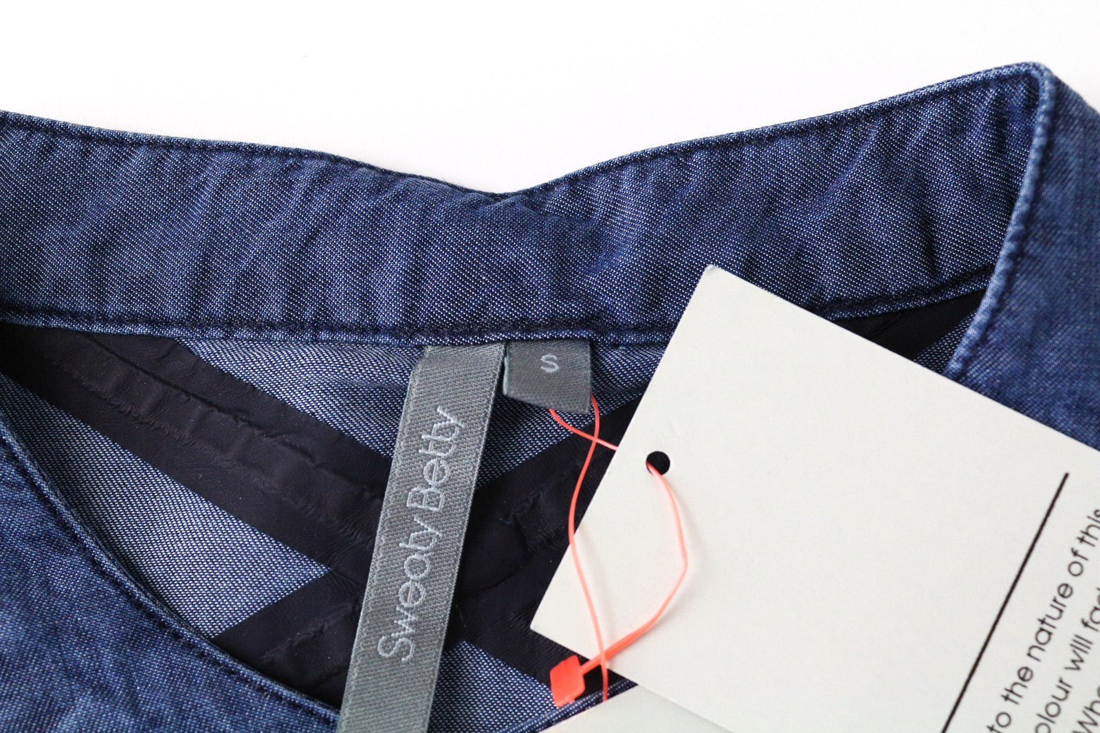 SWEATY BETTY Kvasir Luxe Women's Dress S Blue Denim Midi Lightweight Melange