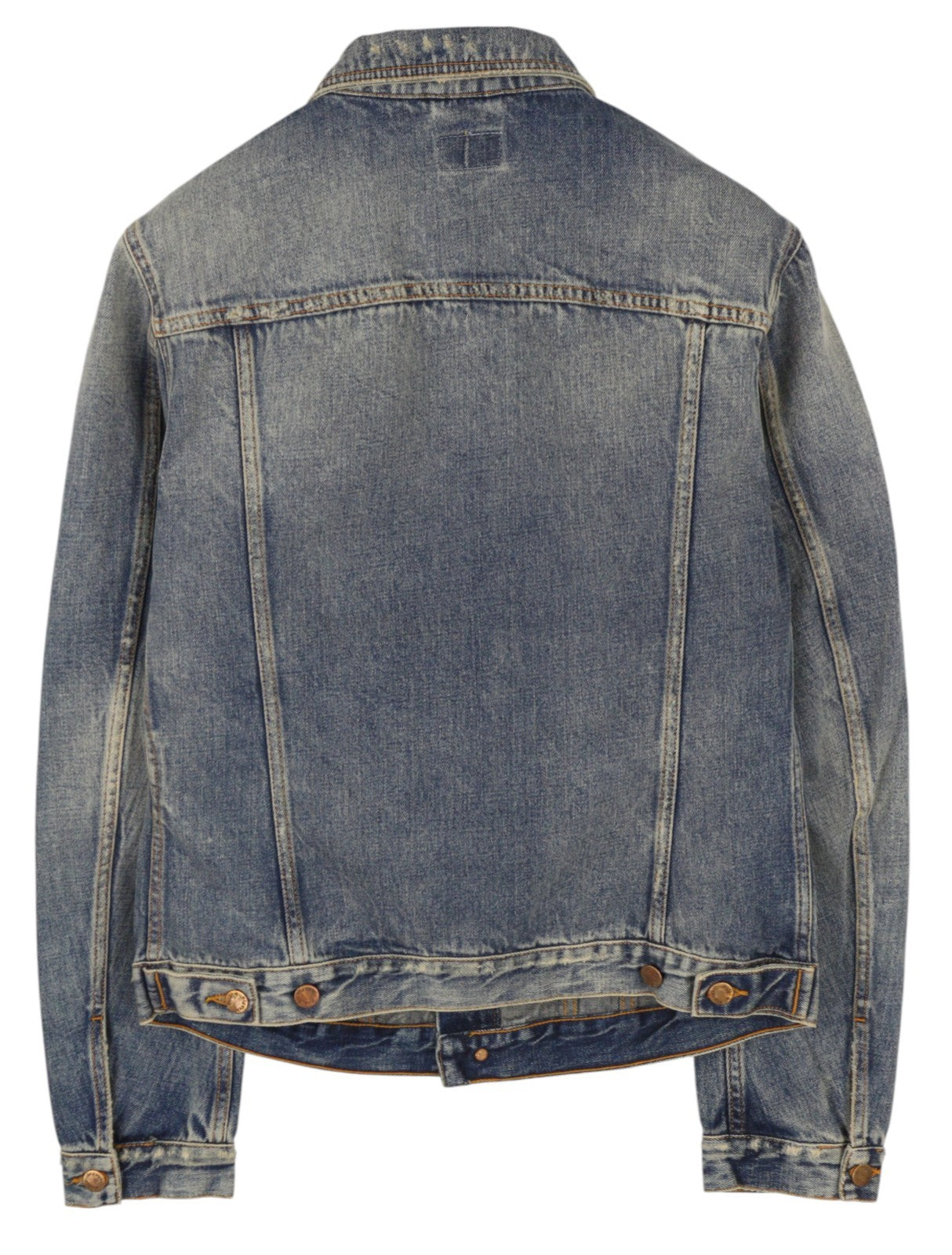 NUDIE JEANS Billy Men Jacket M Shimmering Indigo Button Ripped Distress Blue