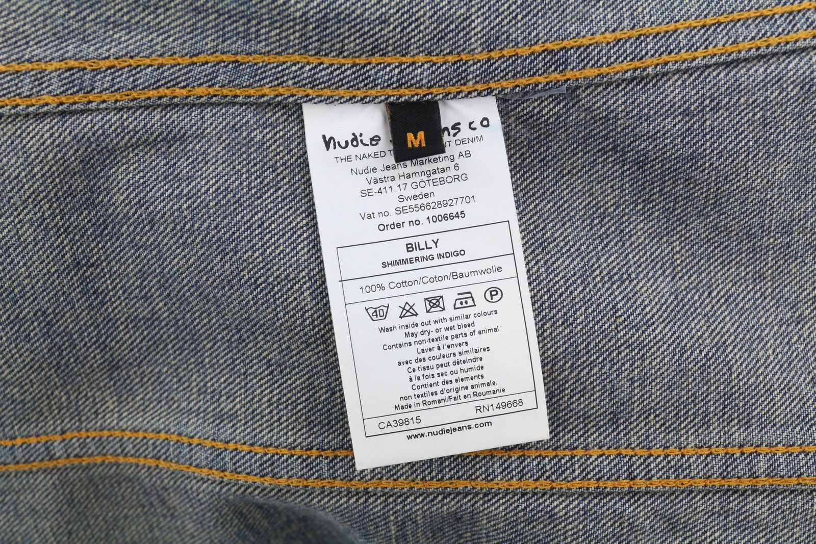 NUDIE JEANS Billy Men Jacket M Shimmering Indigo Button Ripped Distress Blue