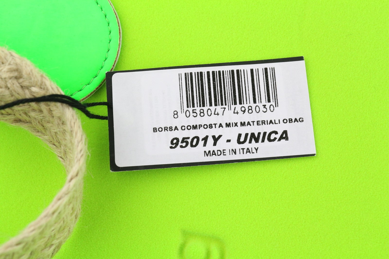 O BAG Armenia Women Bag OS Neon Green Inner Bag Double Handle Tote Logo Casual