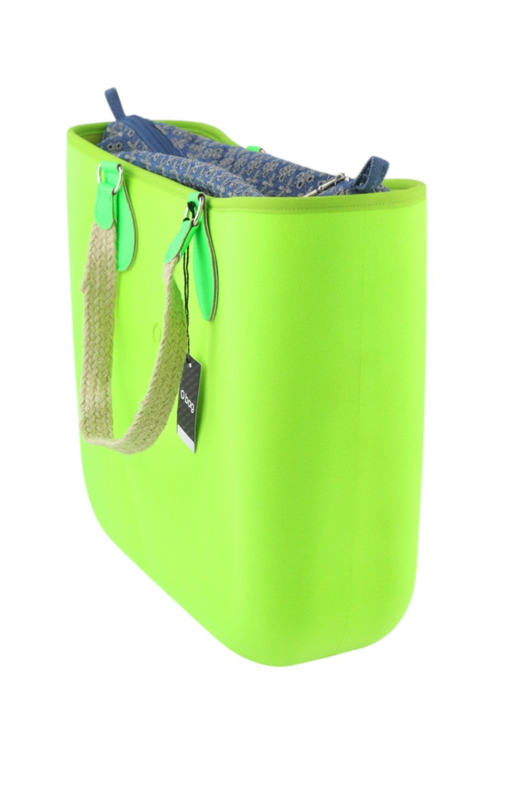 O BAG Armenia Women Bag OS Neon Green Inner Bag Double Handle Tote Logo Casual