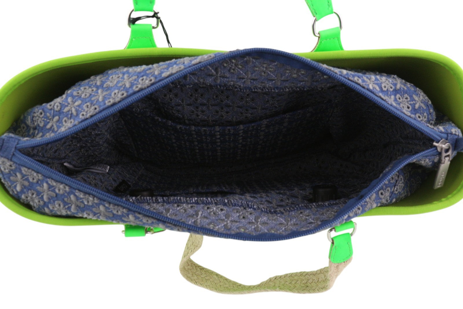 O BAG Armenia Women Bag OS Neon Green Inner Bag Double Handle Tote Logo Casual