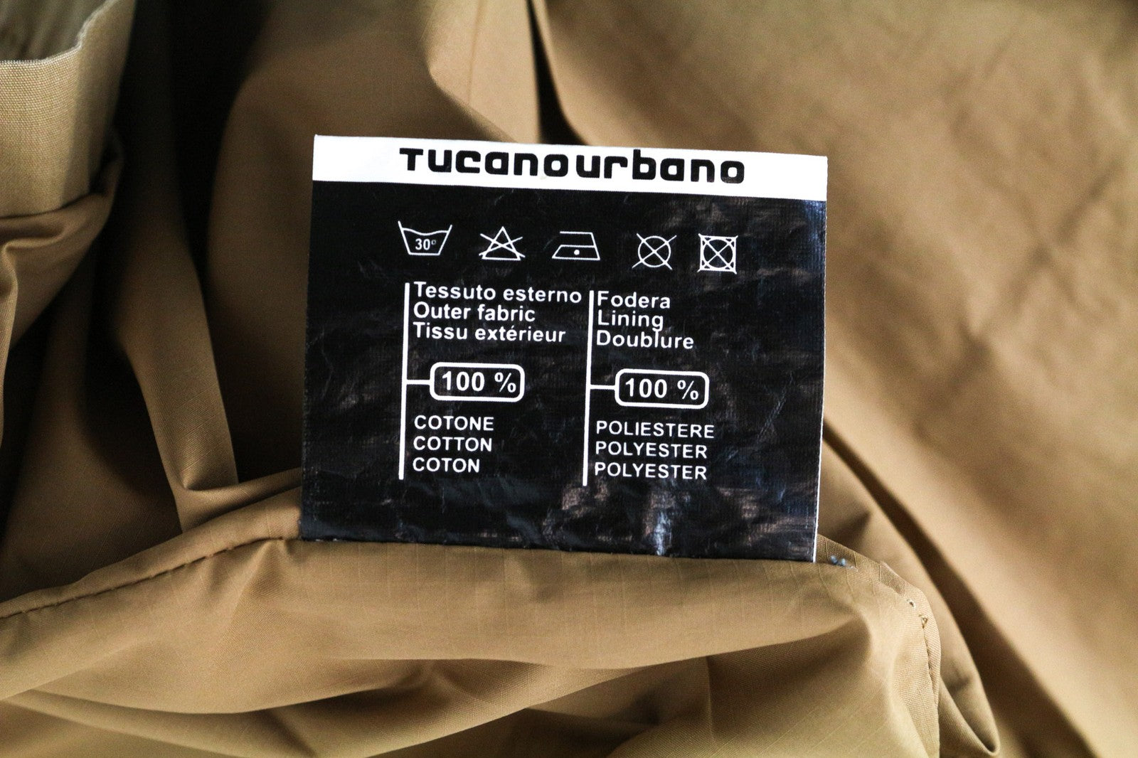 TUCANO URBANO Douz Men's Jacket XL Brown Lined Moto Snap Zip Cotton