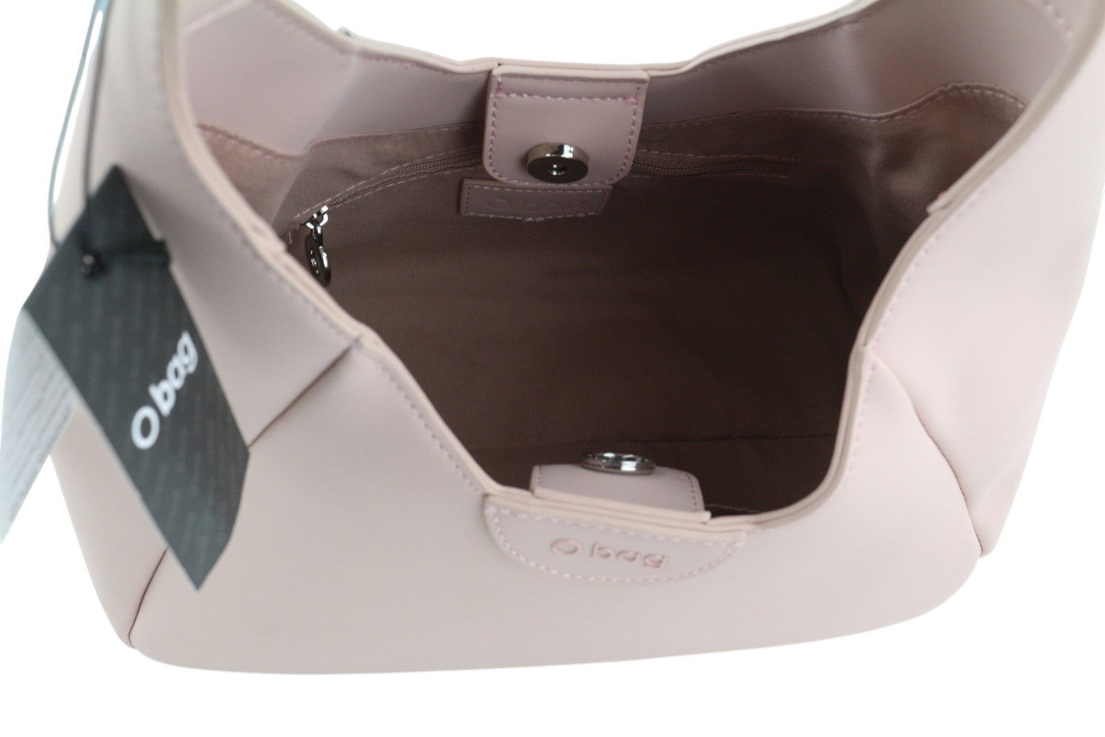 O BAG Ginevra Women Bag OS Light Pink Magnetic Closure Lined Hobo Crossbody