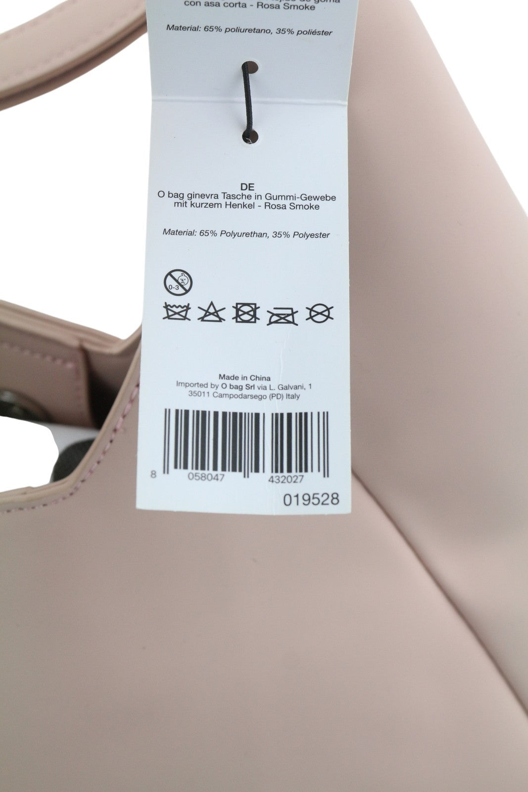 O BAG Ginevra Women Bag OS Light Pink Magnetic Closure Lined Hobo Crossbody