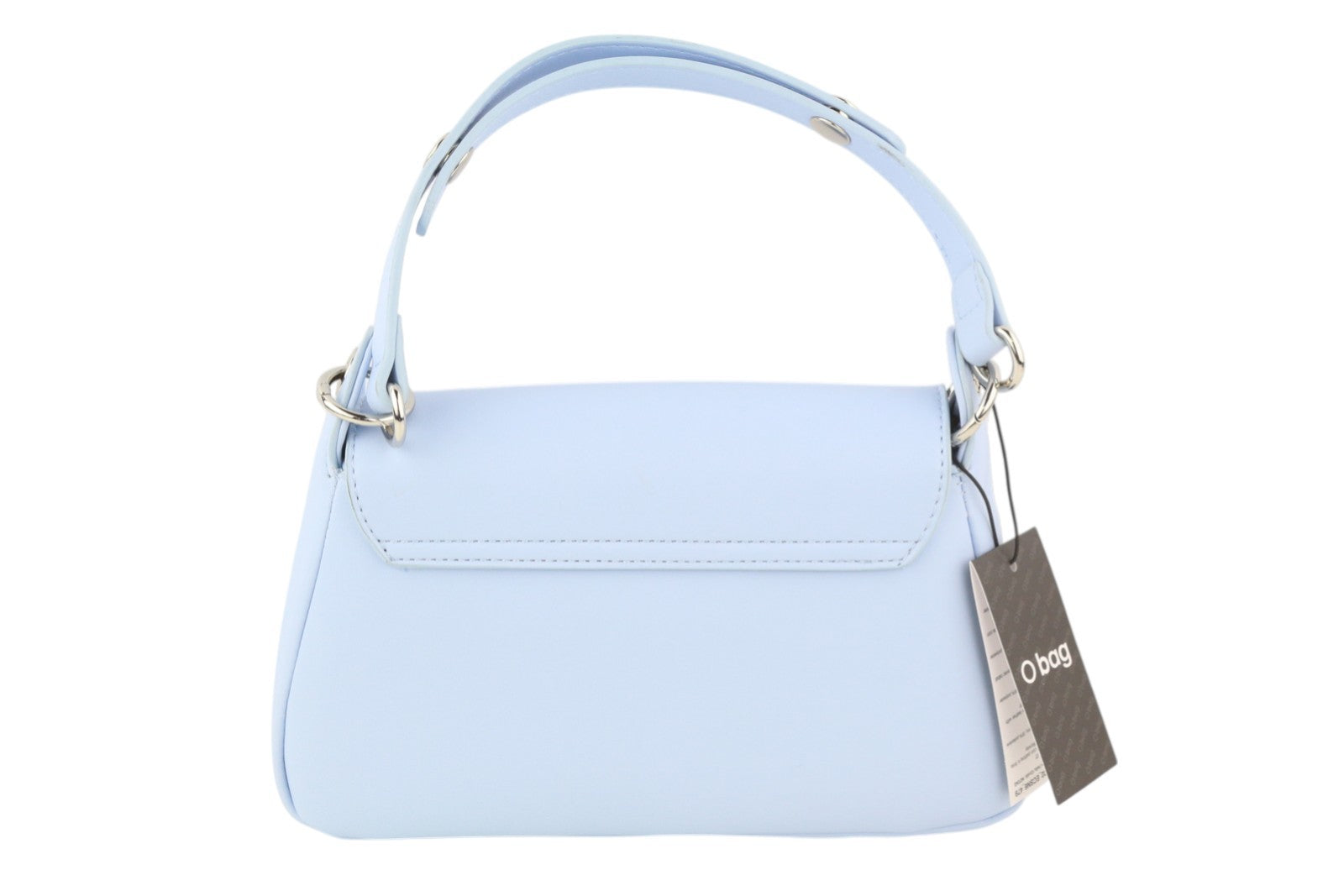 O BAG Con Pattina Women Bag OS Light Blue Lined Logo Square Baguette Crossbody