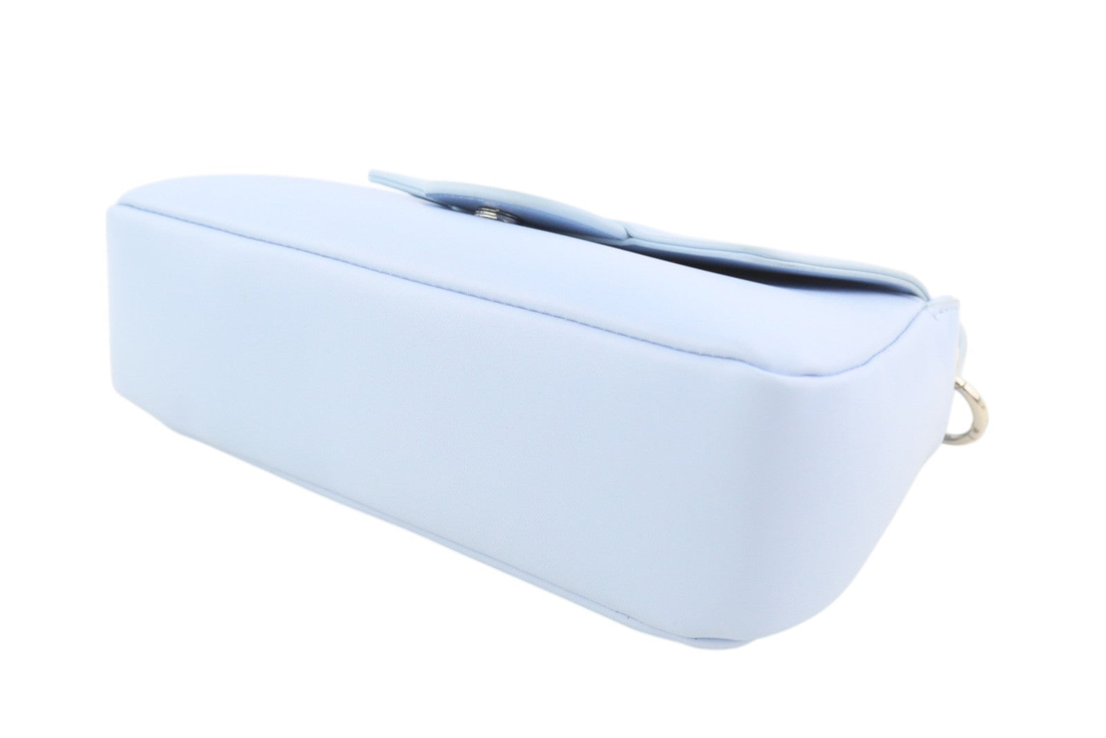 O BAG Con Pattina Women Bag OS Light Blue Lined Logo Square Baguette Crossbody