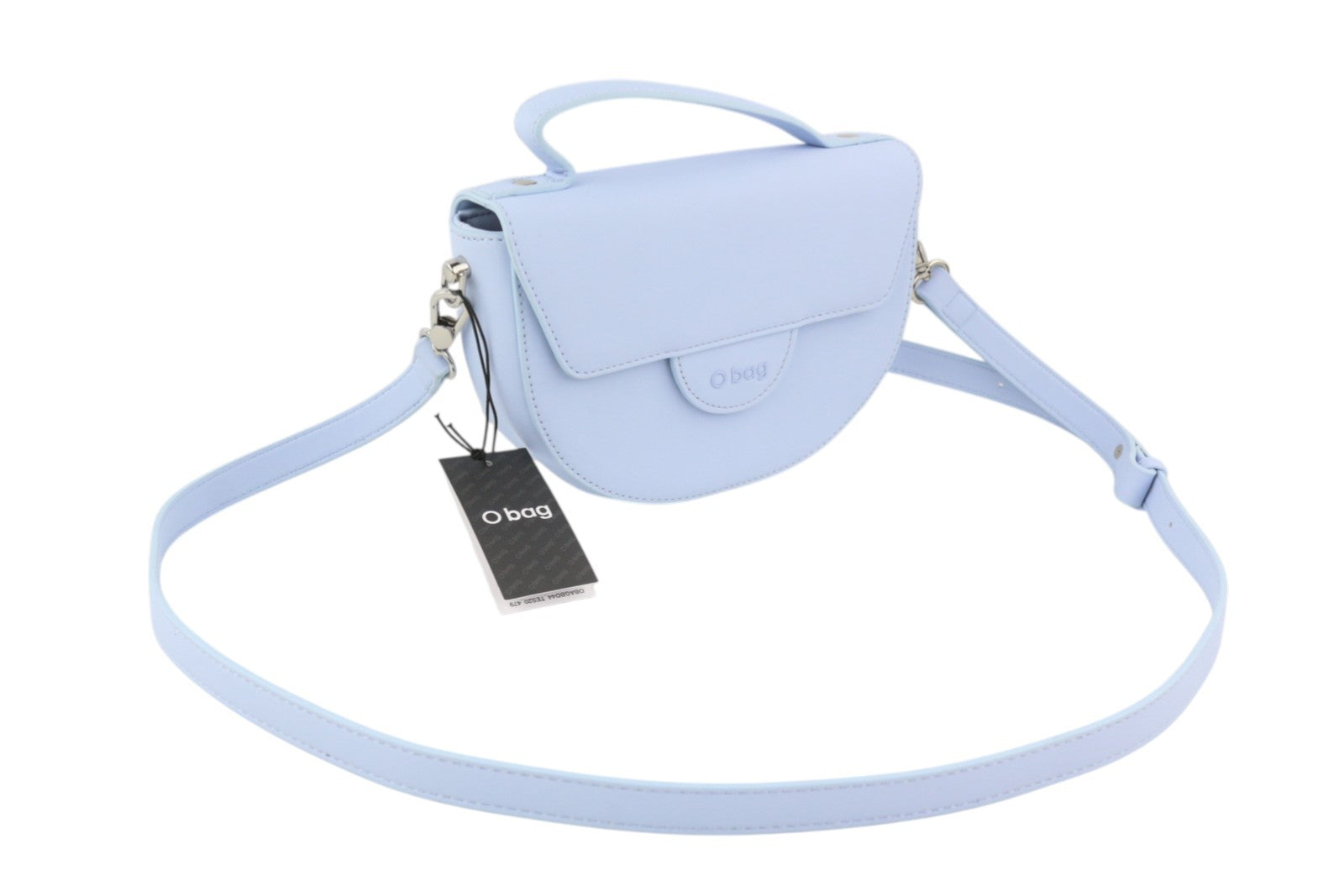 O BAG Praga Women Bag OS Light Blue Adjustable Strap Half Moon Crossbody Logo