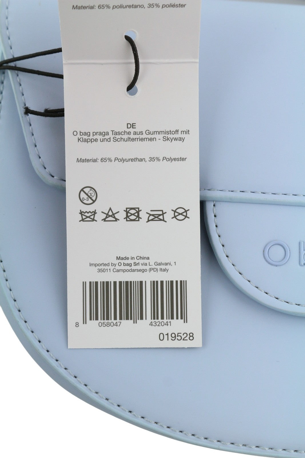 O BAG Praga Women Bag OS Light Blue Adjustable Strap Half Moon Crossbody Logo