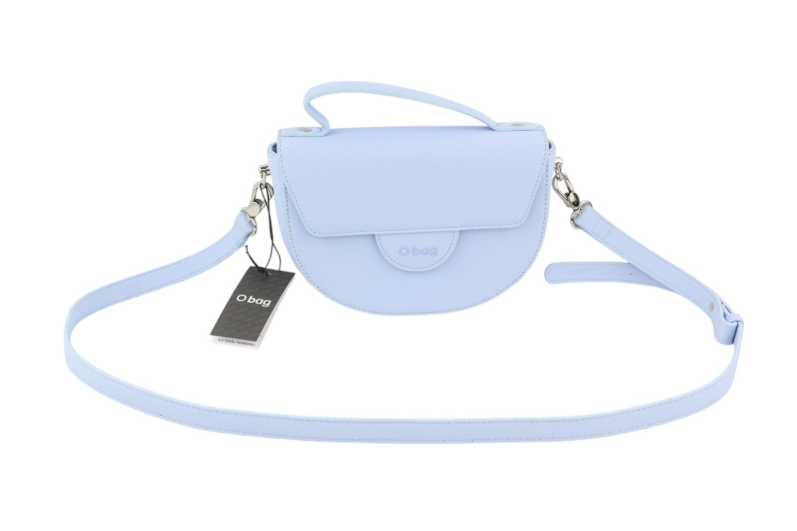 O BAG Praga Women Bag OS Light Blue Adjustable Strap Half Moon Crossbody Logo