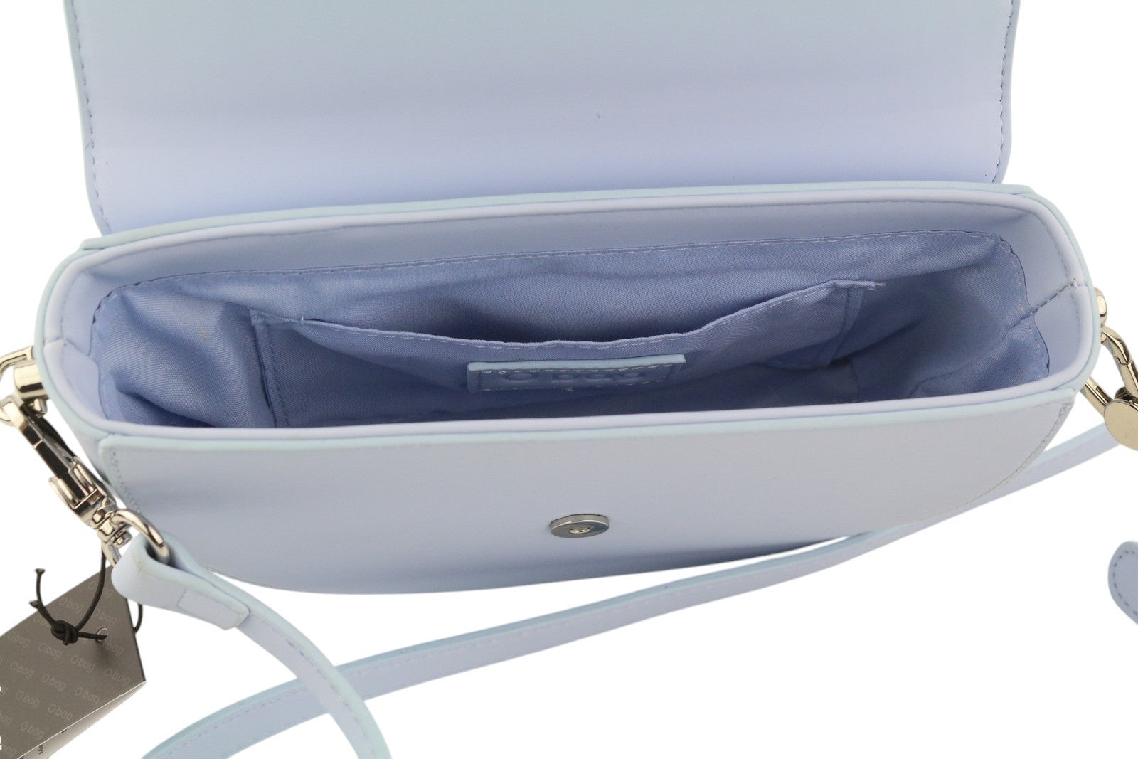 O BAG Praga Women Bag OS Light Blue Adjustable Strap Half Moon Crossbody Logo