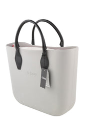 O BAG Women Bag OS Light Grey Inner Zipper Bag Double Handles Square Casual