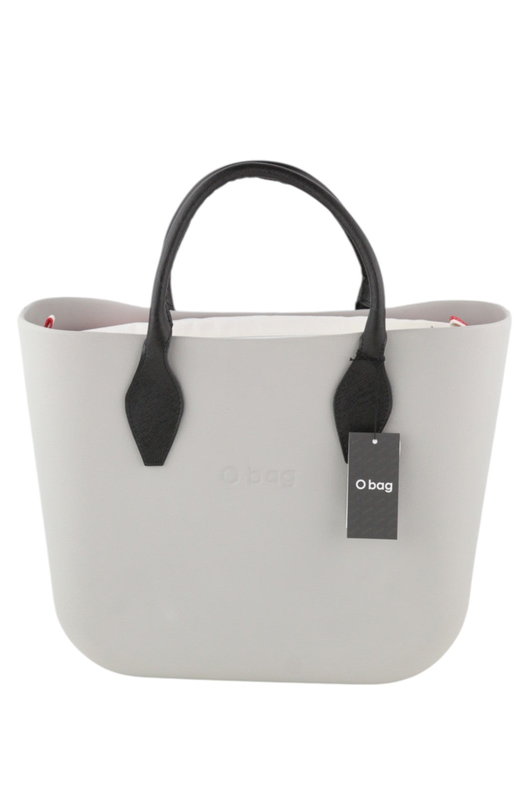 O BAG Women Bag OS Light Grey Inner Zipper Bag Double Handles Square Casual