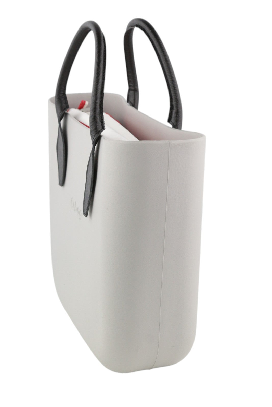 O BAG Women Bag OS Light Grey Inner Zipper Bag Double Handles Square Casual