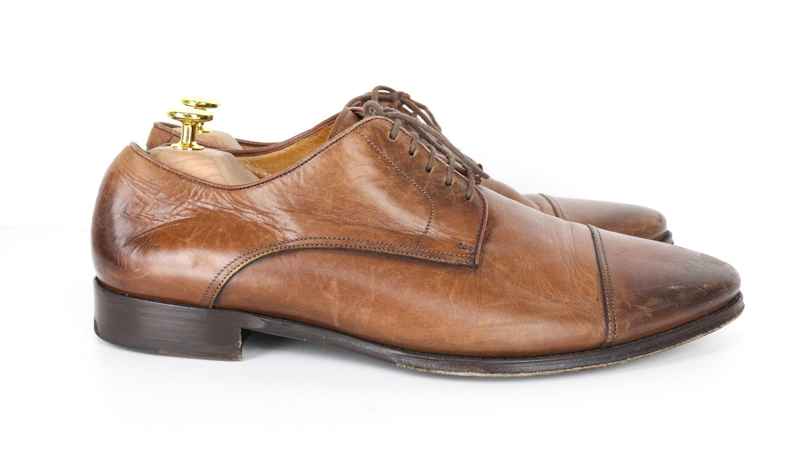 SUITSUPPLY Men's Shoes EU43 Brown Leather Low-Top Formal Classic