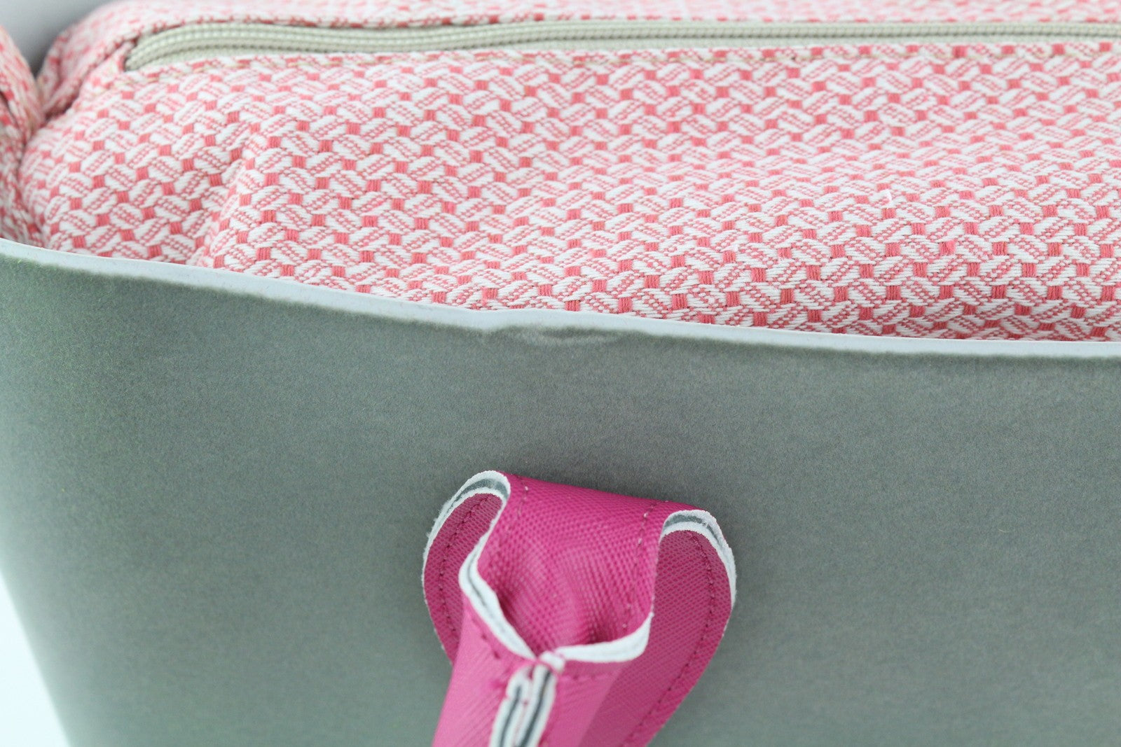 O BAG Women Bag OS Grey Soft Inner Zipper Bag Double Handles Square Logo Casual