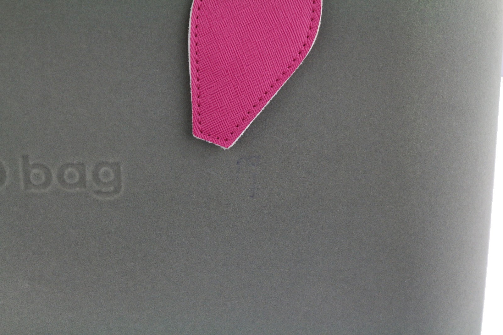 O BAG Women Bag OS Grey Soft Inner Zipper Bag Double Handles Square Logo Casual