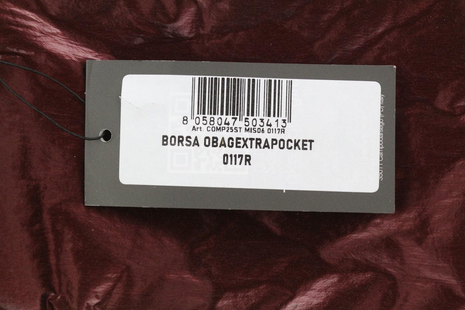 O BAG Extra Pocket Women Bag OS Burgundy Zip Closure Adjustable Strap Crossbody