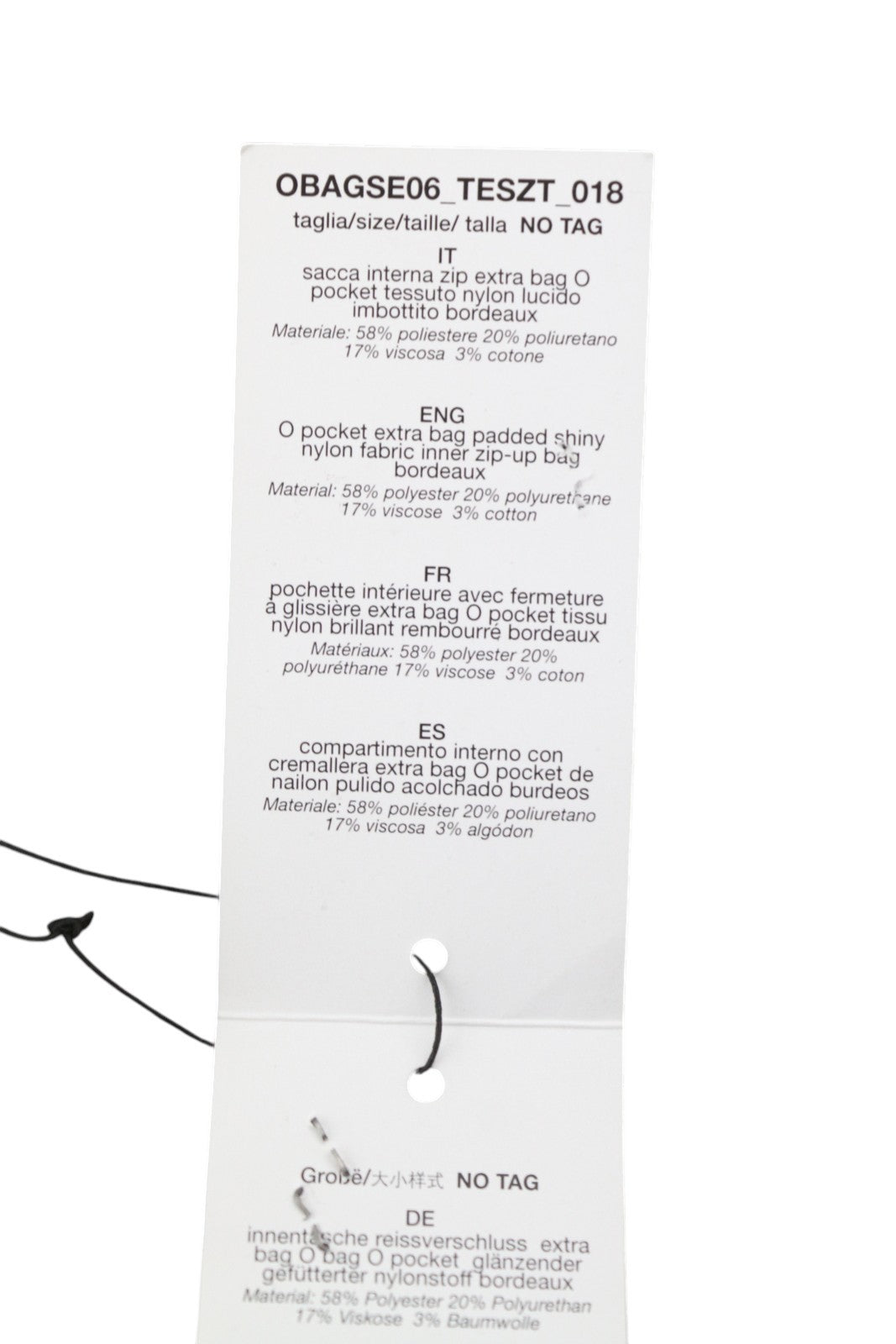 O BAG Extra Pocket Women Bag OS Burgundy Zip Closure Adjustable Strap Crossbody