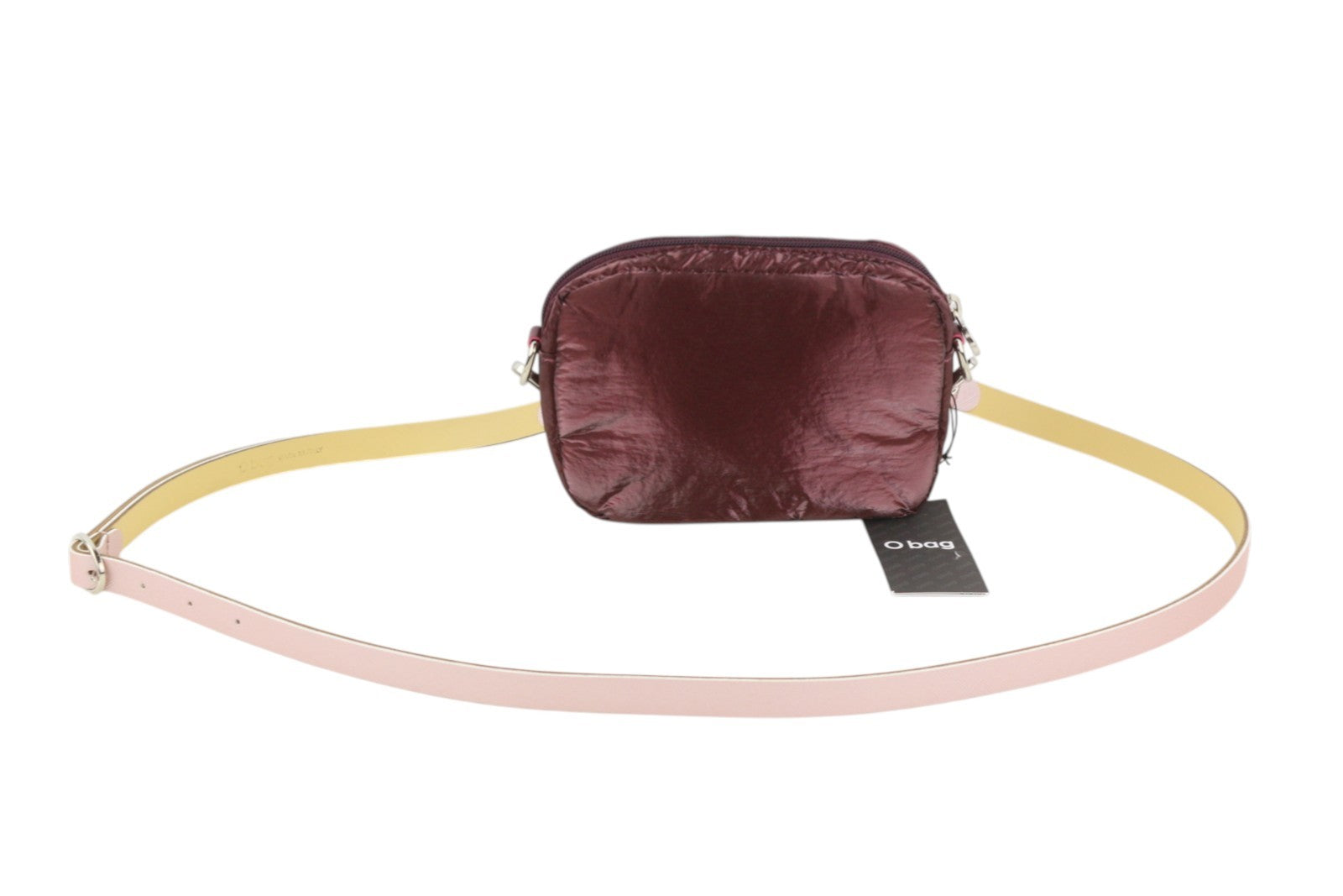 O BAG Extra Pocket Women Bag OS Burgundy Zip Closure Adjustable Strap Crossbody