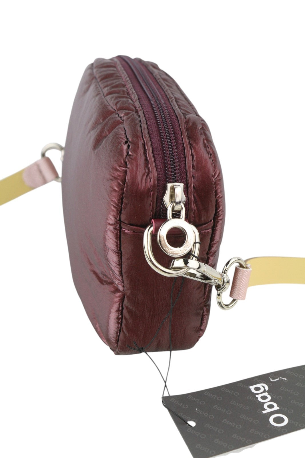 O BAG Extra Pocket Women Bag OS Burgundy Zip Closure Adjustable Strap Crossbody