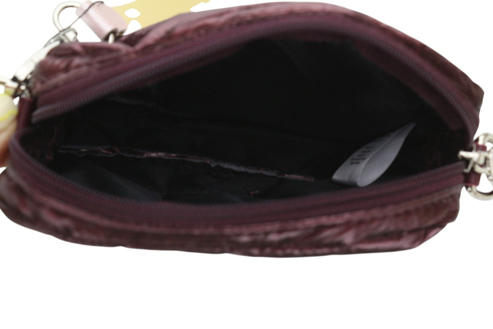 O BAG Extra Pocket Women Bag OS Burgundy Zip Closure Adjustable Strap Crossbody