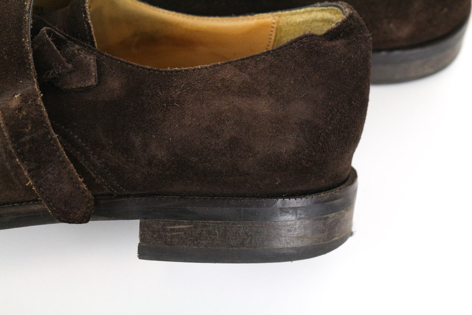 SUITSUPPLY Men's Formal Shoes EU43 Brown Suede Leather Double Buckle