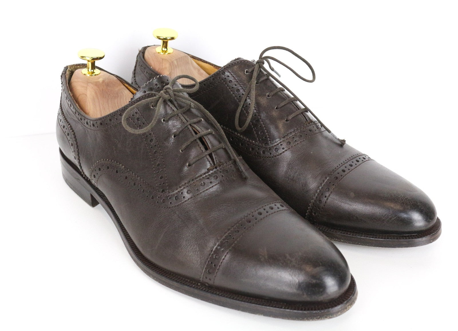 SUITSUPPLY Men's Formal Shoes EU42 Brown Leather Low Lace-Up Dress