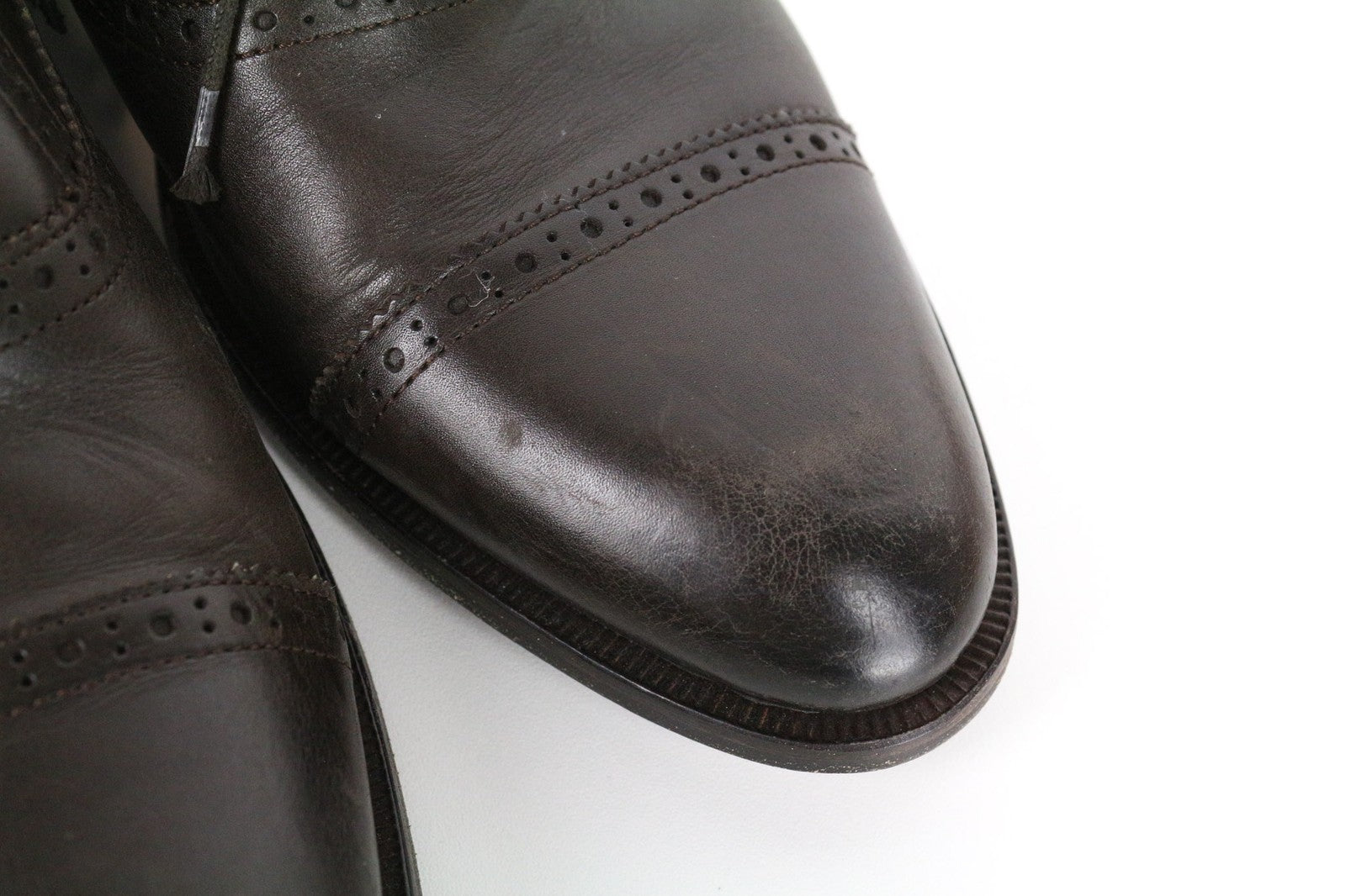 SUITSUPPLY Men's Formal Shoes EU42 Brown Leather Low Lace-Up Dress