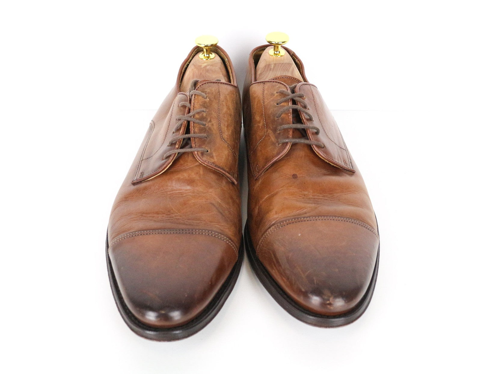 SUITSUPPLY Men's Dress Shoes EU43.5 Mid Brown Leather Low-Top Classic