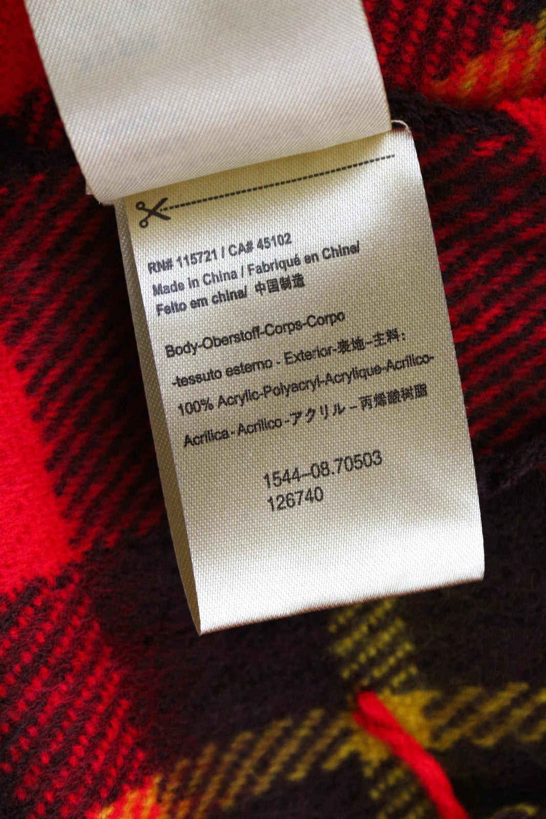 SCOTCH SHRUNK Boys Scarf OS Red Checked Pattern Tassel Casual Accessory