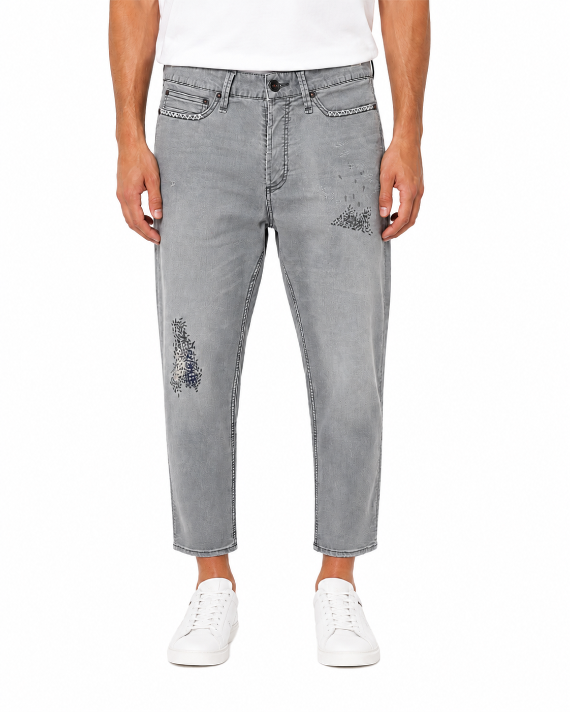 Cropped-Hose mit tiefem Schritt