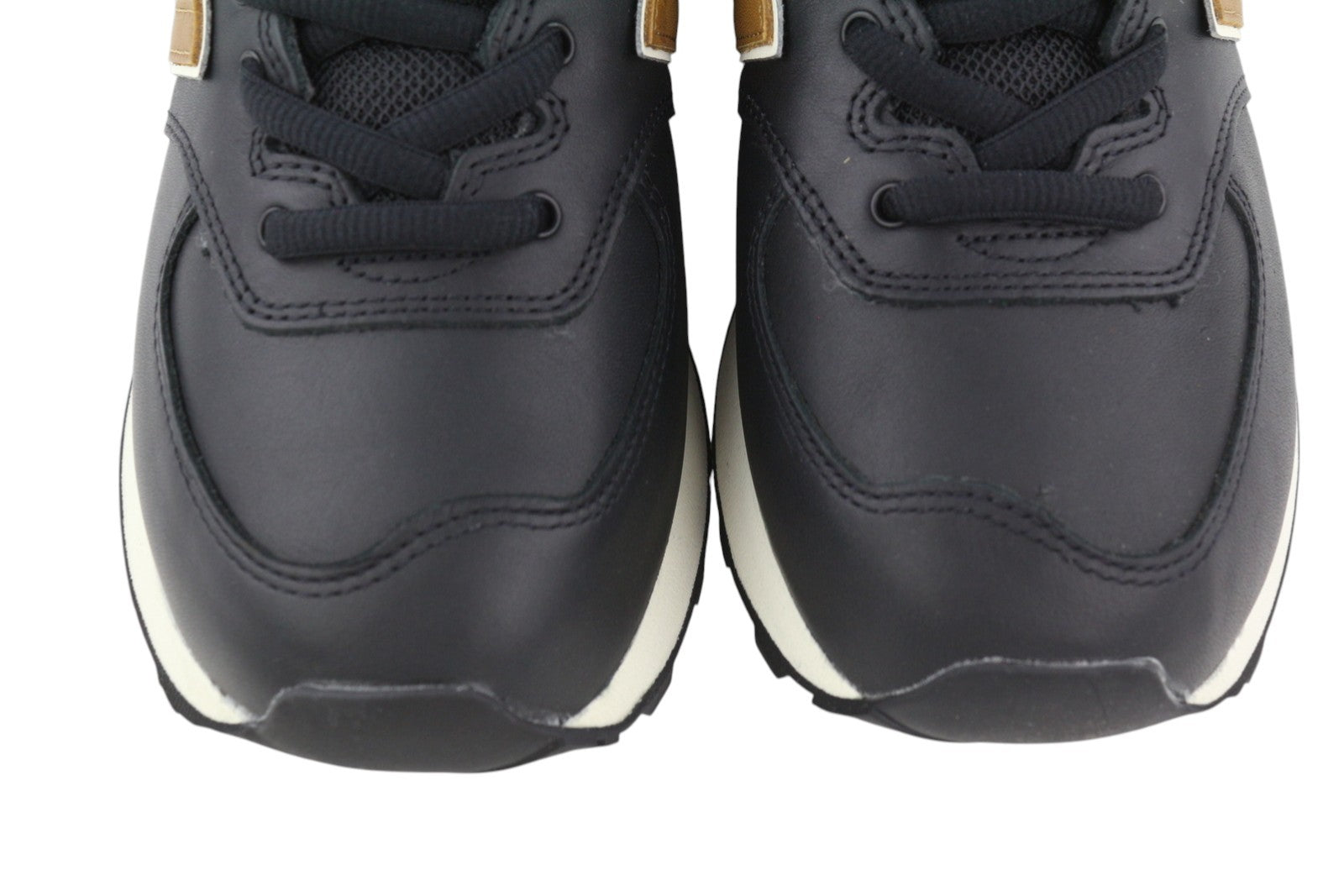 NEW BALANCE 574 Men Sneakers EU40 Black Leather Low Top Lace Up Comfort Trainers