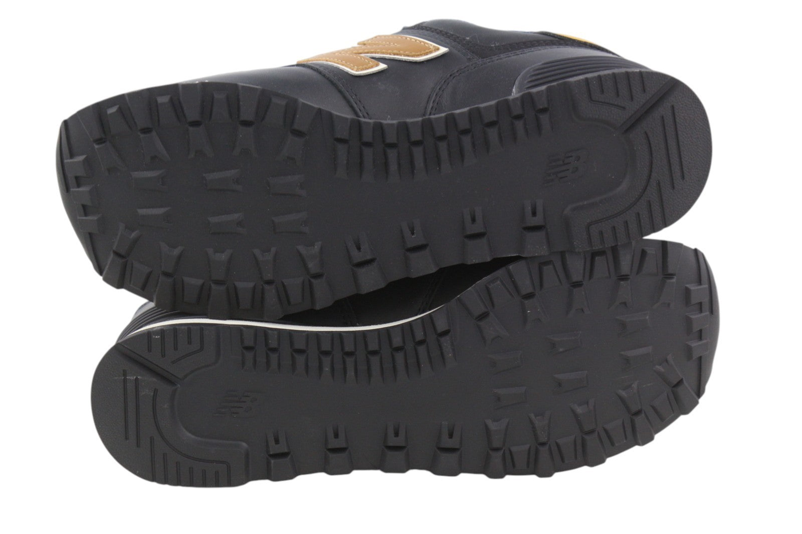 NEW BALANCE 574 Men Sneakers EU40 Black Leather Low Top Lace Up Comfort Trainers