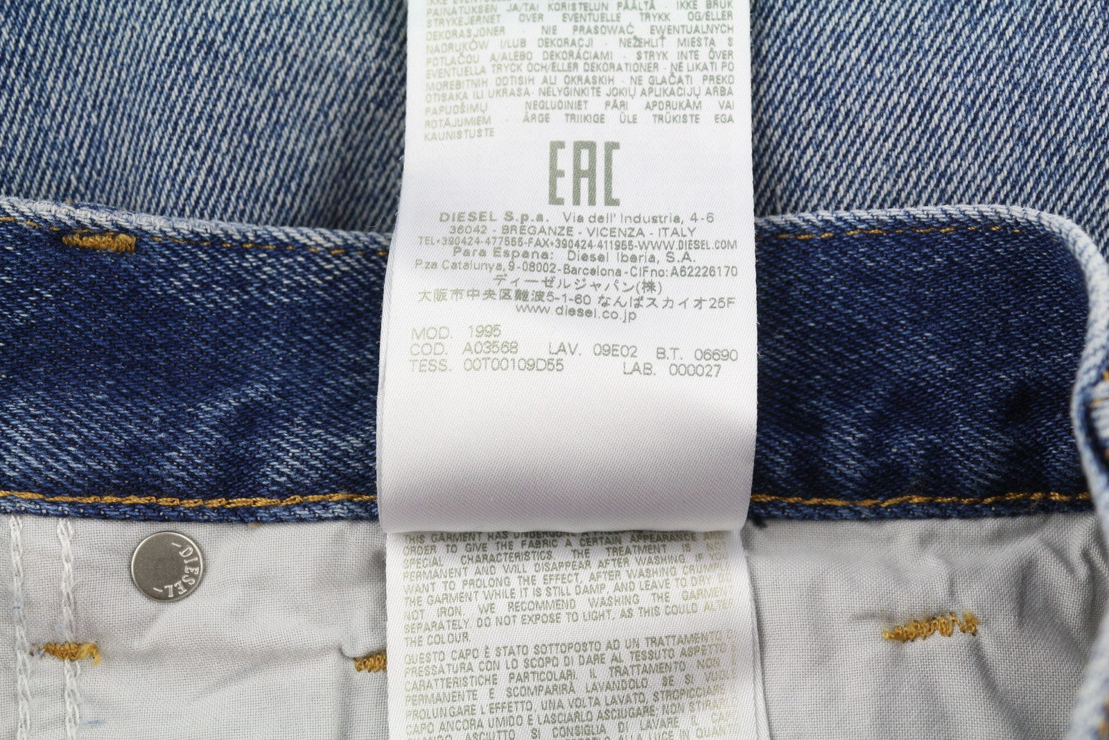 DIESEL 1995 09E02 Men Jeans W30/L32 Blue Distress Ripped Slim Straight RRP$375