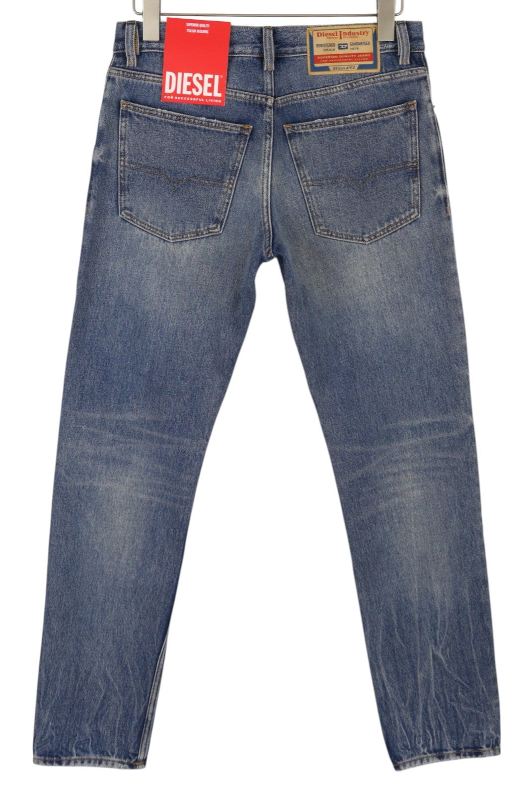 DIESEL 1995 09E02 Men Jeans W30/L32 Blue Distress Ripped Slim Straight RRP$375